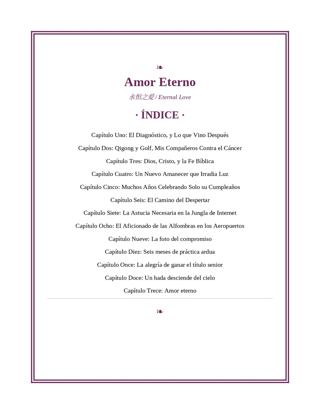Amor Eterno — Fe, Cáncer y Amor en la Historia Real de un Golfista Cristiano | eBook PDF (Español)